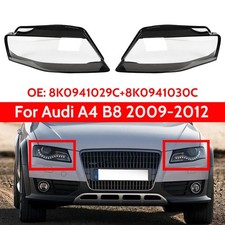 2x Abdeckung 8K0941029C Linse Vorne Scheinwerferglas Für Audi A4 B8 09-12