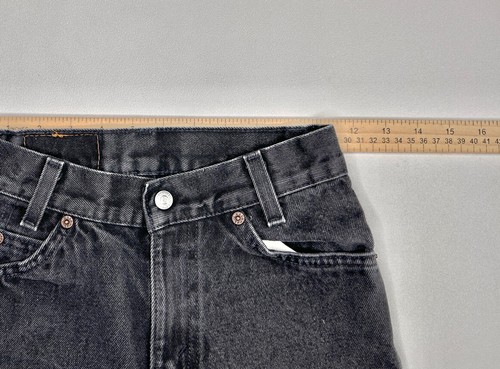 Vintage Levis 550 Jeans Youth 9 Relaxed Fit 22x22 Black Denim Pants Made In USA - Picture 8 of 12