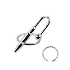 Penis Plug Stainless Steel Silicone Urethral Sounding Penis Dilator Men Male Toy