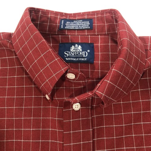 Red Plaid Checkered Button Shirt 