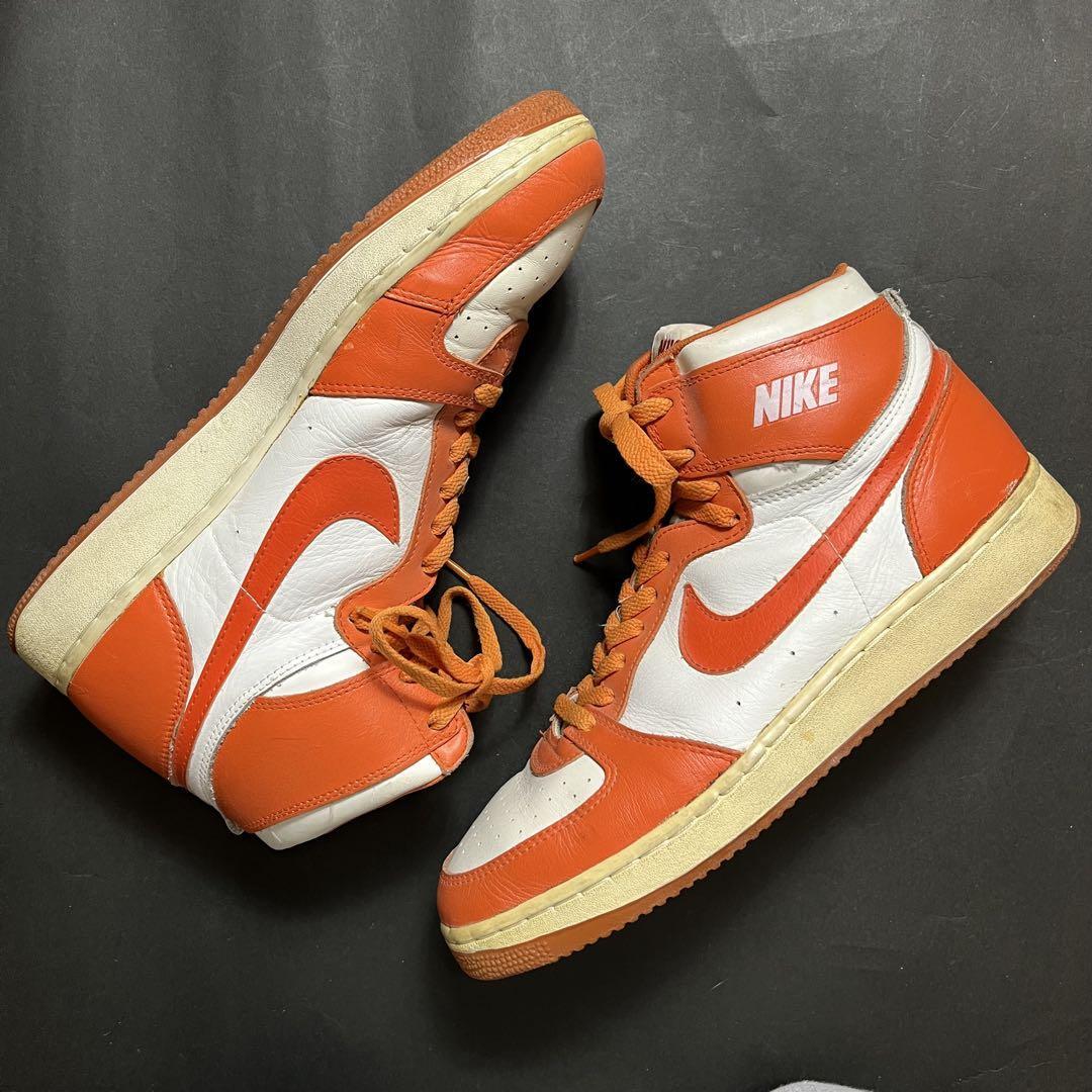 Nike Team Convention High Orange x White US8 Made in Korea 80s