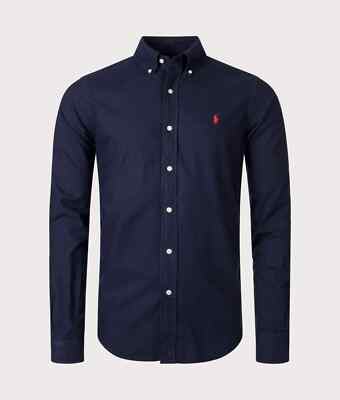 POLO RALPH LAUREN custom-fit garment-dyed Navy Blue Red