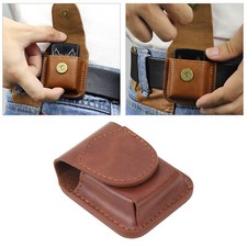 Brown Lighter Pouch With -ket Belt Loop PU Holder Anti Scratch Soft Lining
