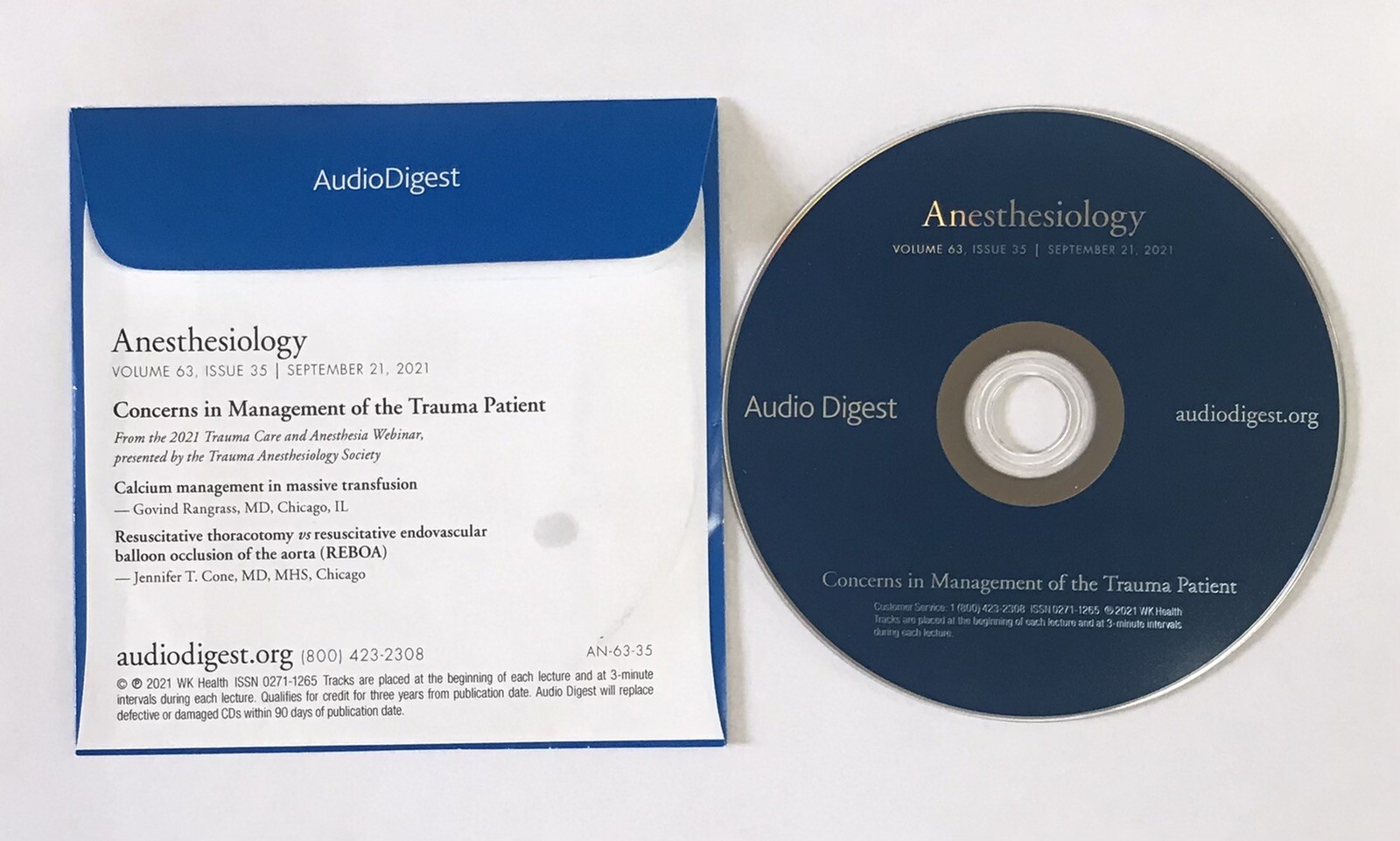 Audio Digest Anesthesiology Concern in Management of the Trauma Patient ...