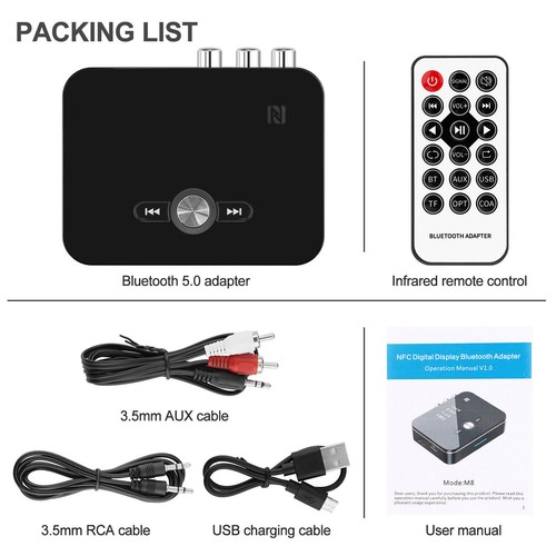 Wireless Receiver 5.0 Bluetooth Empfänger Transmitter Stereoanlage 3,5mm Klinke - Photo 6/6