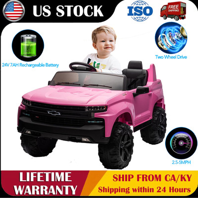2-Seater 24V Ride On Truck Electric Car Toy Vehicle W/Remote Control for Ages 3+