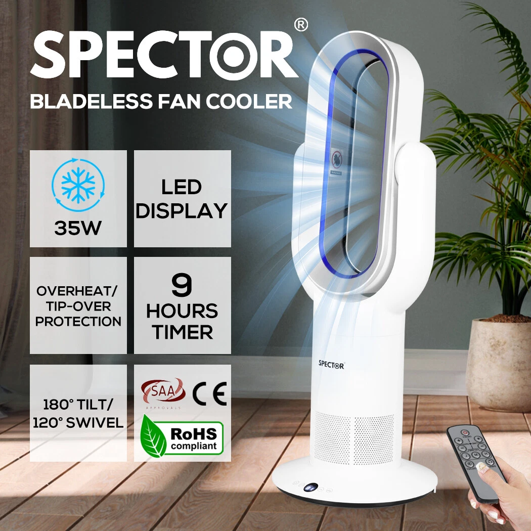 Spector Bladeless Electric Fan Cooler Heater Air Cool Sleep Timer All  Season Use 9356877121258 | eBay