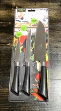 Stainless Steel 3 PC Knife Set Paring Santoku Utility Knives Kitchen Tools