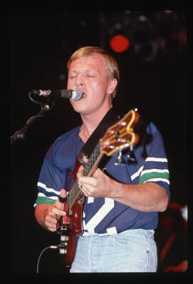 Mark King bassist and singer with the group Level 42 is shown on s- Old Photo