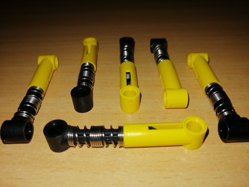 LEGO Technic 6 Stück kleine Federbeine / Federungen gelb schwarz Technik - Bild 3 von 4