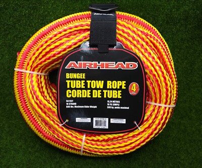 Airhead Bungee Tow Rope For 1-4 Rider Towable Water Tubes, 50-Feet