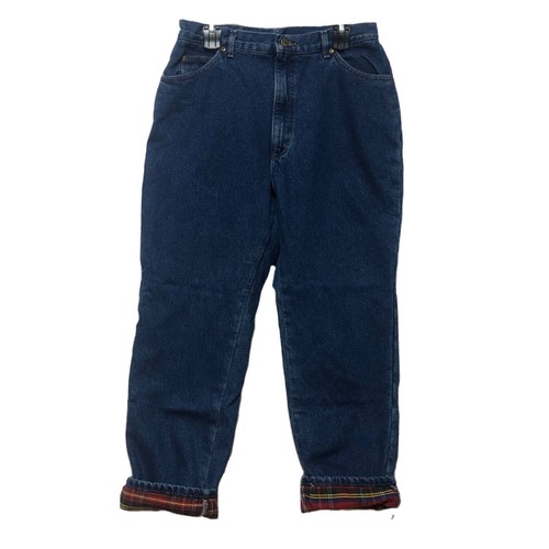 LL Bean Flannel Lined Jeans Womens 16 