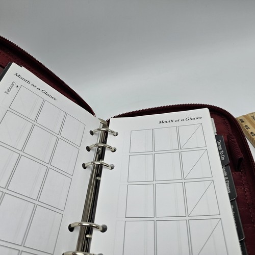 Mundi Mundex Portfolio Planner Red Crocodile Organizer 6 Ring Binder Wallet - Picture 10 of 19