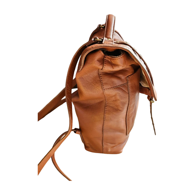 Lucky Brand LEATHER BACKPACK (Men/Women) COGNAC Gold Studded 