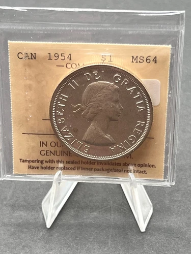 1954 Canada $1 ICCS Graded MS-64