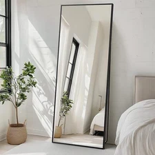 71"x26" Extra Large Full Body Mirror Full Length Mirror with Stand Black