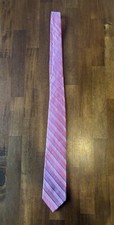 Brooks Brothers “346” Pink And Light Blue Striped Woven Tie Hand Made in USA