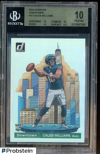 2024 Donruss Downtown! #21 Caleb Williams RC Rookie SSP CASE HIT BGS 10 PRISTINE