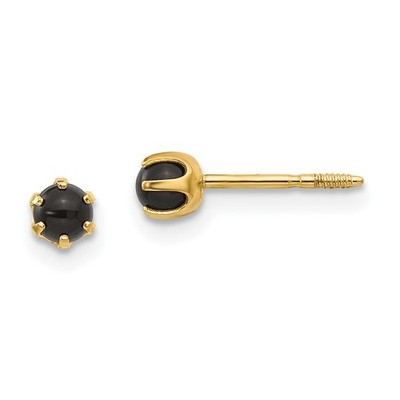 14 Karat Gelbgold Kinder Ohrstecker 3 mm Onyx