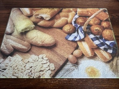 Tempered Glass Cutting Board 15.75x12 Bakery Breads
