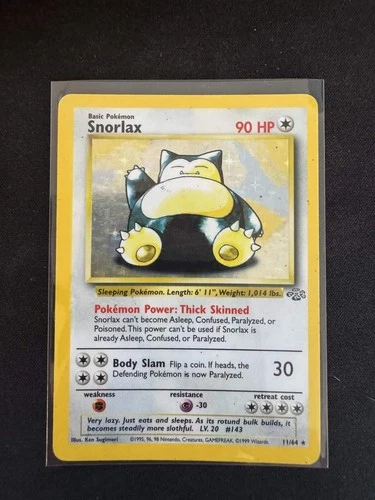 Pokemon TCG · Snorlax 11/64 · Holo Rare · Jungle · Vintage WOTC (1999) HP