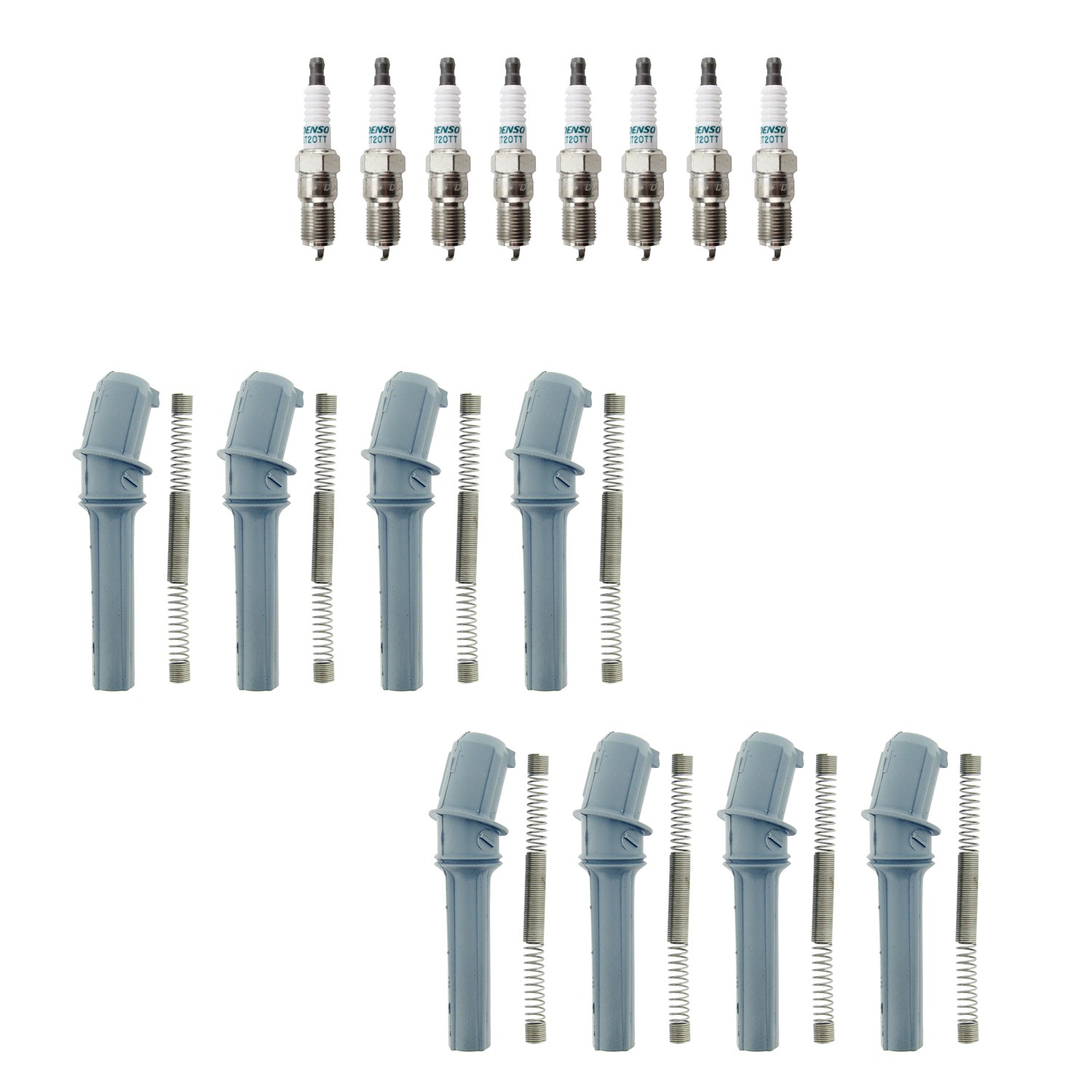 Denso 8 Iridium TT Plugs  NGK Ignition Coil Boots Kit for Navigator F-150 F-250