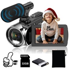 Video Camera Camcorder HD 4K 48MP Digital Cameras Recorder for YouTube TikTok...