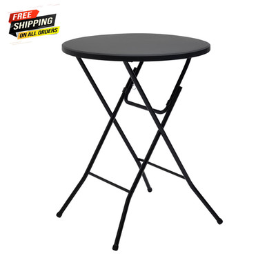 31'' round High-Top Folding Table, Black   
