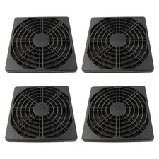 4 Pcs 120mm Black Square Plastic Cooling Fan Filter Cover, Dust Screen for Fi...