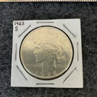 1923-S Peace Silver Dollar 90% Silver AU  lightly circulated key mint