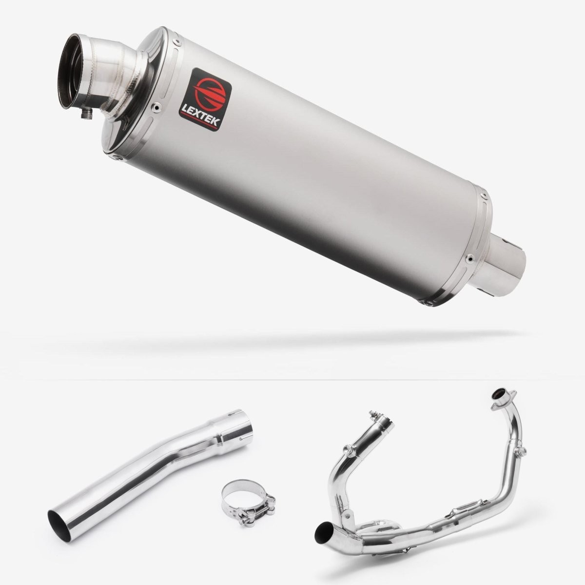 Lextek Stainless Steel OP1 Matt 350mm Exhaust System for Suzuki SV650 (03-15)