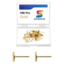 Golden Thumb Tacks Multipurpose Upholstery Nails Decorative Wall Heads 100 PCS