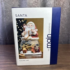The Main Ingredients Ceramic Glass Santa Claus Candy Cookie Jar Christmas *NEW*