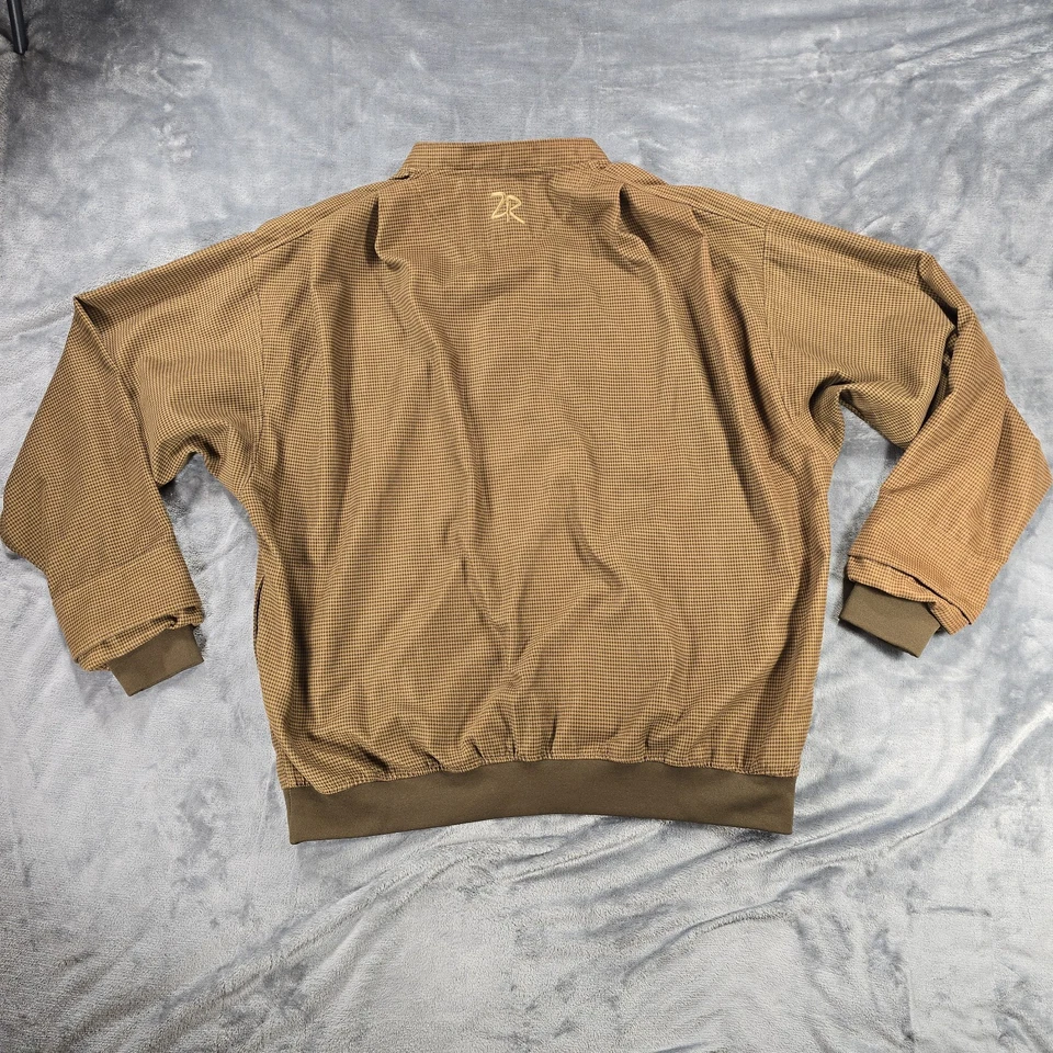 Zero Restriction Windshirt Mens XL Brown Houndstooth Microsuede Golf Performance - Image 4 of 4