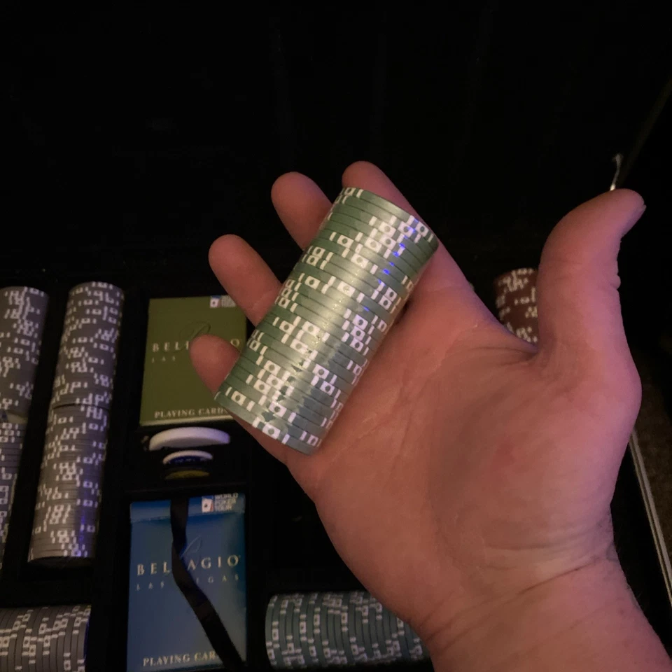 WPT Bellagio Poker 500 Fichas World Poker Tour Juego de Torneo Premium Estuche Plateado Foto 2 de 4