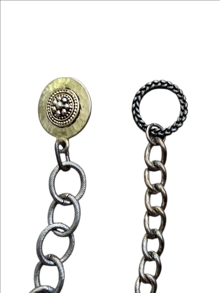 Лот из 2 серебряных и янтарных цепных ремней Chico's Boho Gypsy Festival 40 дюймов и 42 дюйма - Изображение 4 из 4