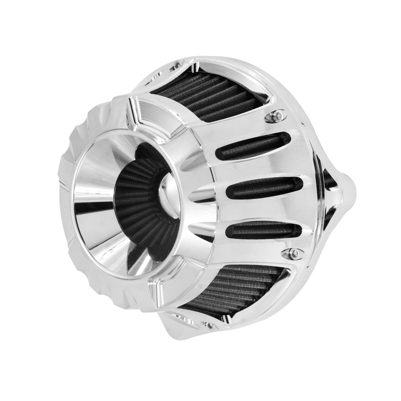 Chrome CNC Cut Air Filter Gray Intake For Harley 00-15 Softail Fat Boy Breakout