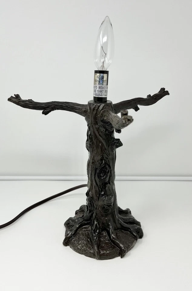 Lámpara de árbol de resina ramas enraizadas espeluznante oscuro Halloween decoración embrujada chips leer Foto 2 de 4