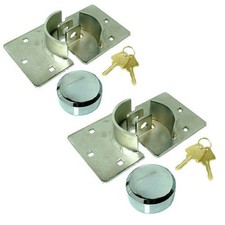 2 x VAN SECURITY PADLOCK & HASP SET DOOR LOCK + FIXINGS