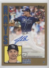 2019 Topps 1984 Baseball Rookies Gold 20/50 Jalen Beeks #84R-JBE Auto fm0