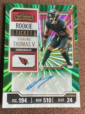 Starling Thomas V - 2023 Contenders -Autographed Rookie Ticket-#214 Green Laser