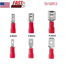 Female Male 2.8/4.8/6.3mm Spade Terminal Insulated Crimp Wire Connector 22-16AWG