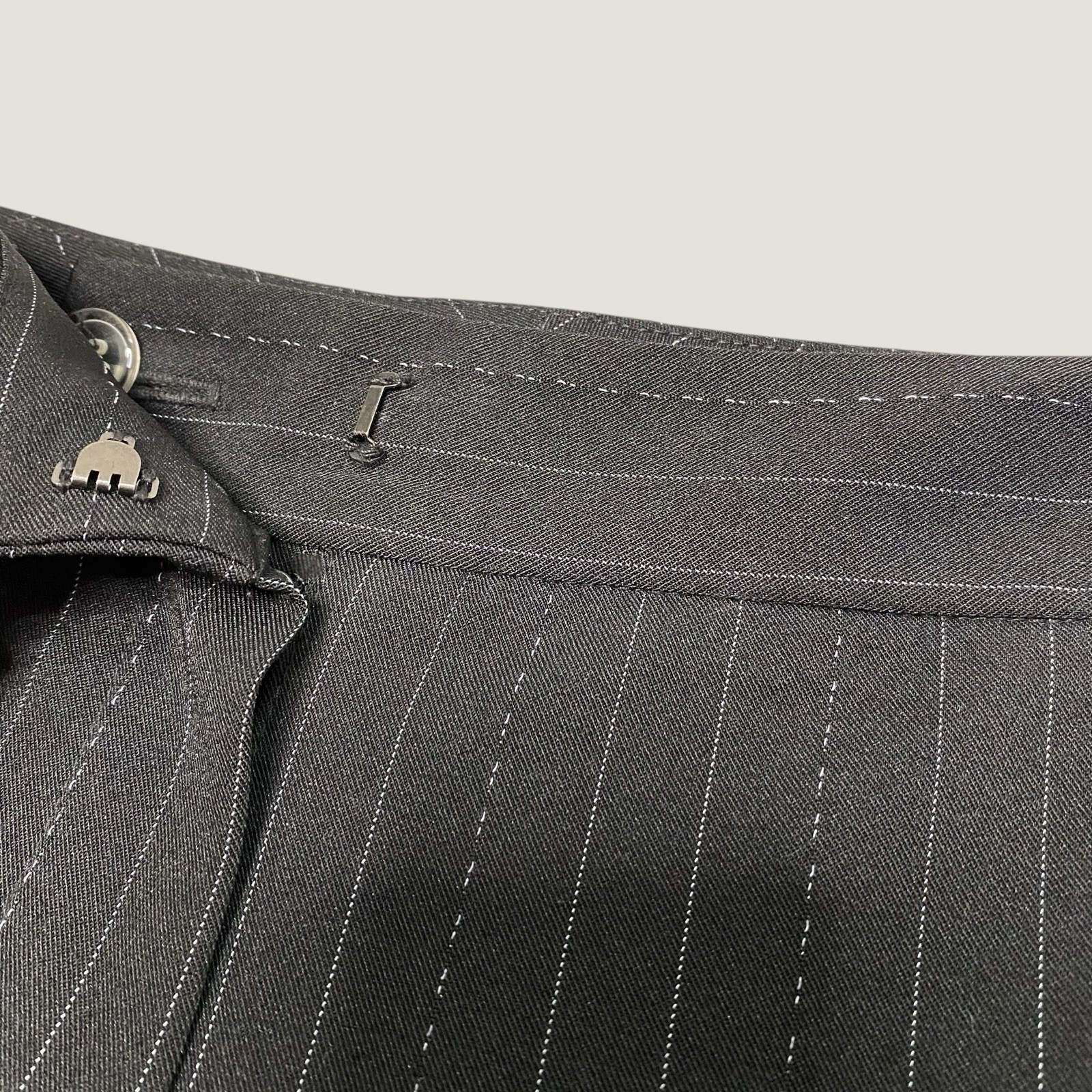 Le Suit Set Womens 8 Black Pinstripe Blazer Straight Pants 2 Piece Office Work