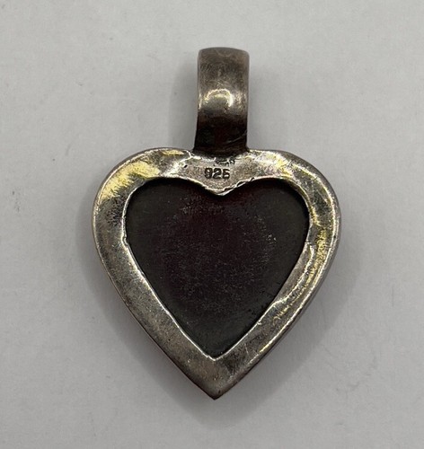 Sterling Silver Cherry Amber Heart Pendant(7.67g) - Picture 4 of 4
