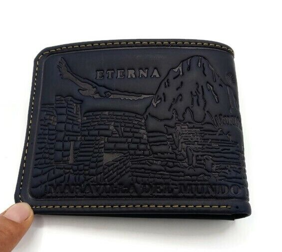 Handmade Leather Machu Picchu Wallet for Men  -image