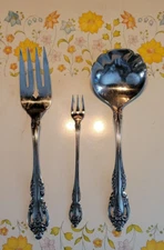 Oneida Community Stainless Brahms Serving 3 Pcs Meat Seafood Fork Ladle Set Lot