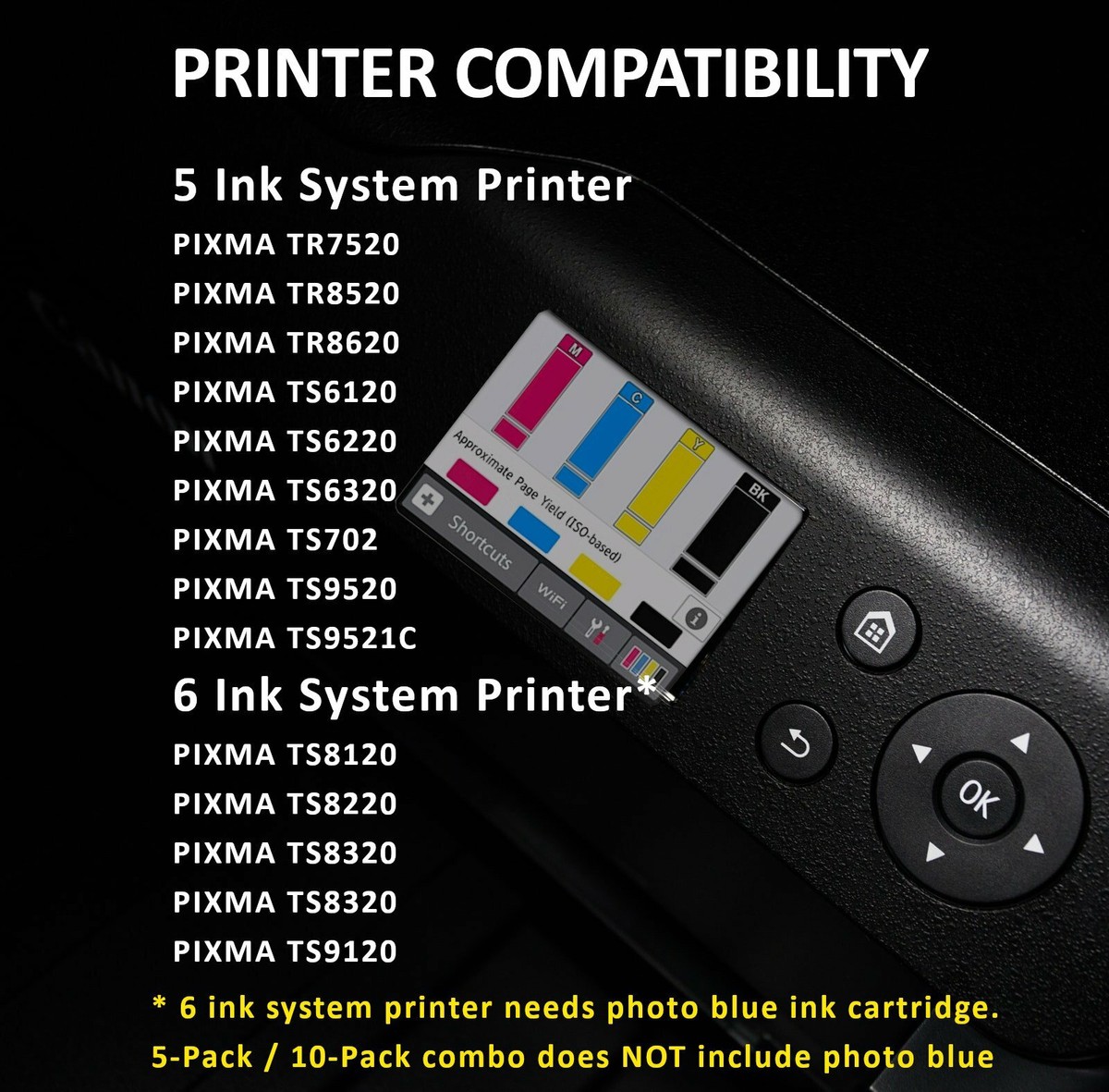 CLI-281 XXL Black Ink Cartridges 3-Pack - Compatible With Canon PIXMA TS/TR Series Printers