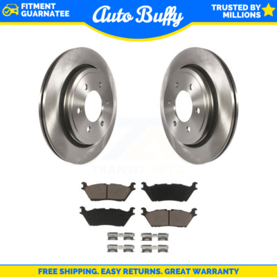 [Rear] Brake Rotors & Ceramic Pad Kit For Ford F-150 With Electric Parking