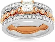 ESTATE LARGE .98CT DIAMOND 14KT WHITE GOLD 3D SQUARE OCTAGON CLUSTER MEN'S RING