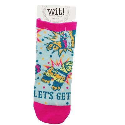 Wit! Ankle Socks Women Boy Piñata Let's Get Smashed Drunk Party Wine NEW NWT